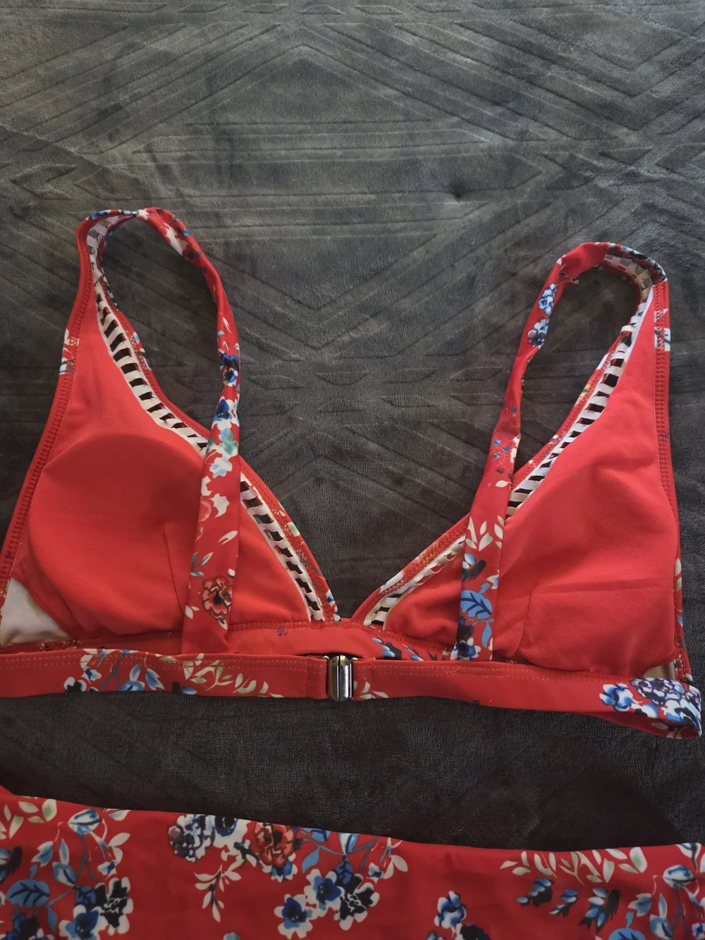Cupshe Red Floral Triangle Bikini Set